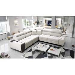 Orbix III corner sofa with sleeping function, adjustable headrests, and USB port - Spacious and comfortable