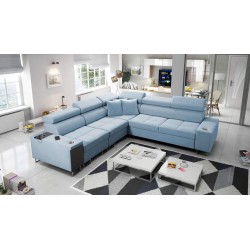 Ecksofa Orbix III mit Schlaffunktion, verstellbaren Kopfstützen und USB-Anschluss - Geräumig und bequem