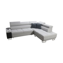 The Orbix VII corner sofa with a sleeping function in Plecionka fabric, Sawana 14 - elegance and functionality in one!