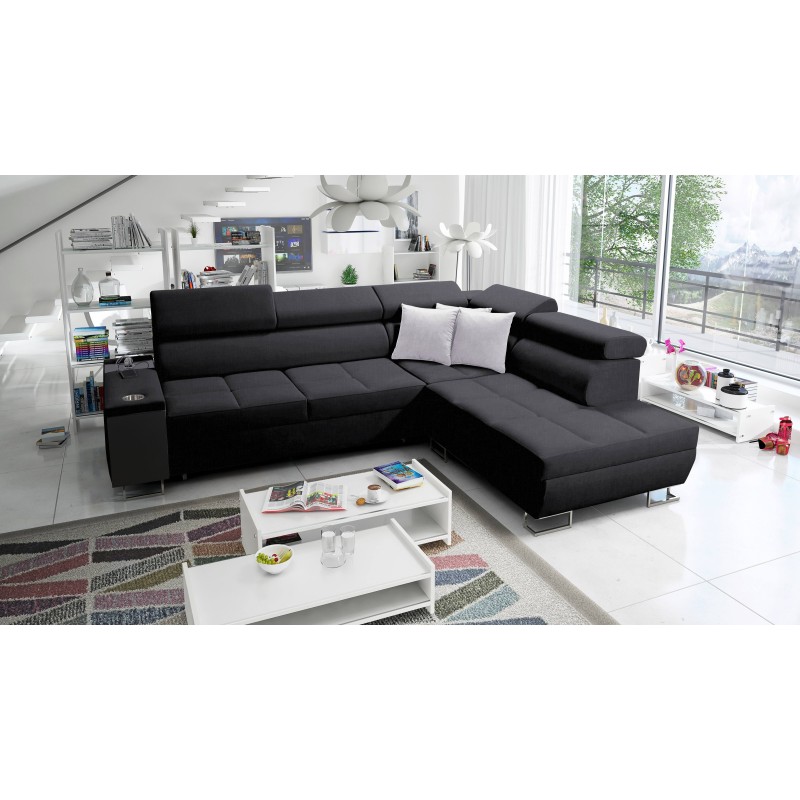 Ecksofa Orbix VII mit Schlaffunktion im Stoff Plecionka, Sawana 14 - Eleganz und Funktionalität in einem!