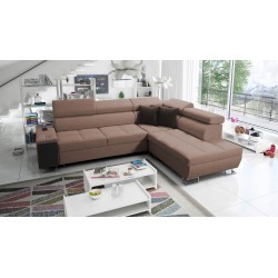 Orbix VII corner sofa with a sleeping function in Plecionka fabric, Sawana 25 - elegance and functionality in one!