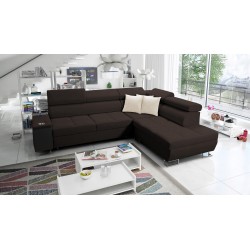 The Orbix VII corner sofa with a sleeping function in Plecionka fabric, Sawana 26 - elegance and functionality in one!