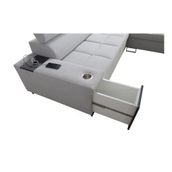 Orbix VII Ecksofa mit Schlaffunktion im Stoff Plecionka, Sawana 61 - Eleganz und Funktionalität in einem!