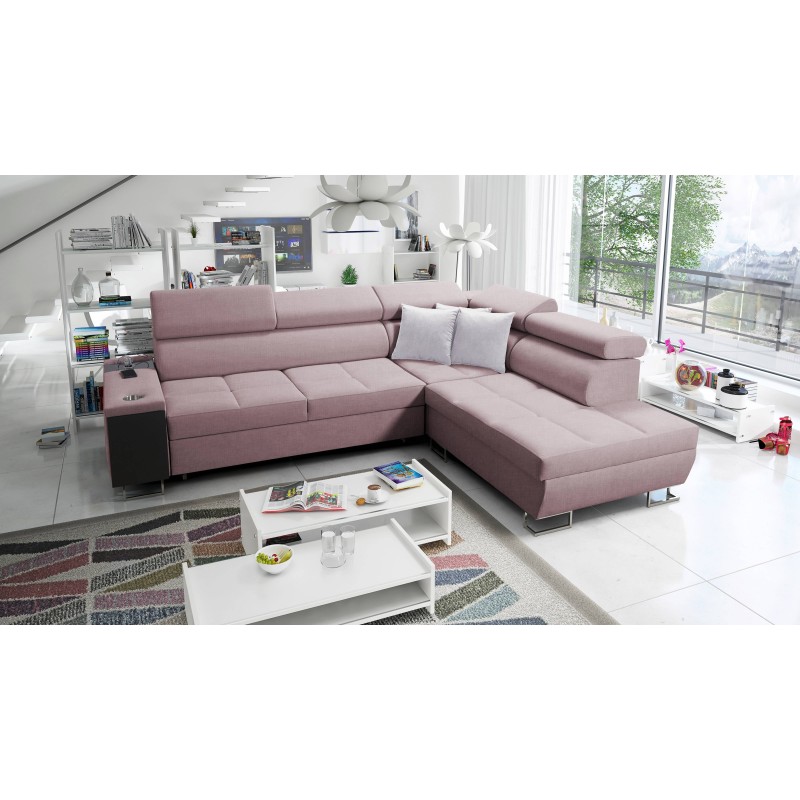 Orbix VII corner sofa with a sleeping function in Plecionka fabric, Sawana 61 - elegance and functionality in one!