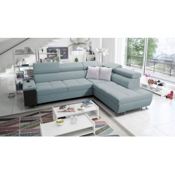 Orbix VII corner sofa with a sleeping function in Plecionka fabric, Sawana 72 - elegance and functionality in one!