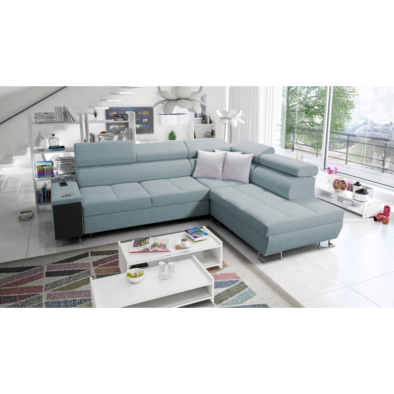 Ecksofa Orbix VII mit Schlaffunktion in Stoff Plecionka, Sawana 72 - Eleganz und Funktionalität in einem!