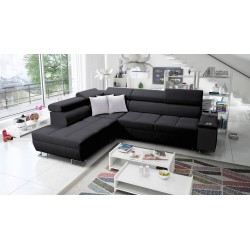 The Orbix VII corner sofa with a sleeping function in Plecionka fabric, Sawana 14 - elegance and functionality in one!
