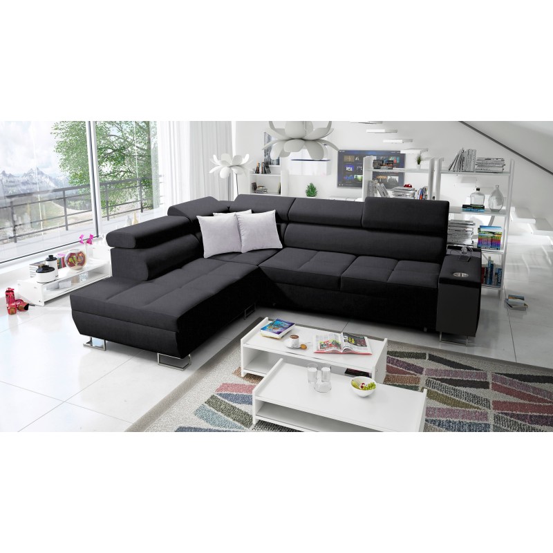 Ecksofa Orbix VII mit Schlaffunktion im Stoff Plecionka, Sawana 14 - Eleganz und Funktionalität in einem!