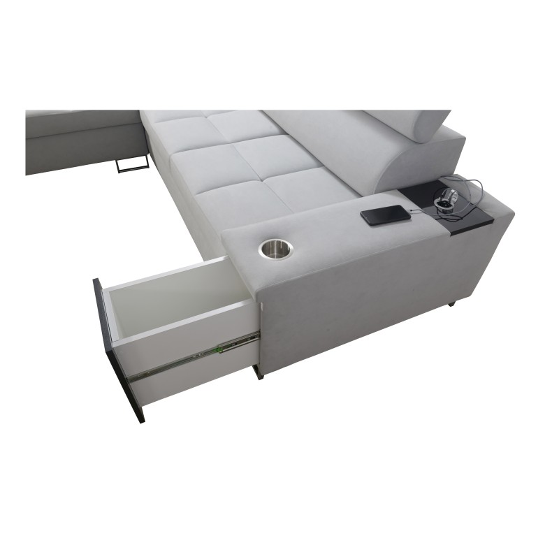 Das Ecksofa Orbix VII mit Schlaffunktion im Stoff Plecionka, Sawana 21 - Eleganz und Funktionalität in einem!