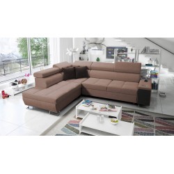 Esquina Orbix VII con función de cama en tela Plecionka, Sawana 25: ¡elegancia y funcionalidad en uno!