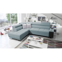 Orbix VII corner sofa with a sleeping function in Plecionka fabric, Sawana 72 - elegance and functionality in one!