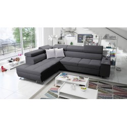 Orbix VII corner sofa with a sleeping function in Plecionka fabric, Sawana 96 - elegance and functionality in one!
