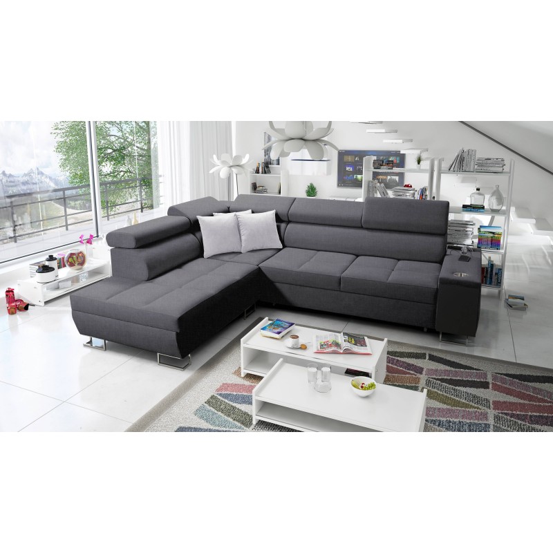 Ecksofa Orbix VII mit Schlaffunktion im Gewebe Plecionka, Sawana 96 - Eleganz und Funktionalität in einem!