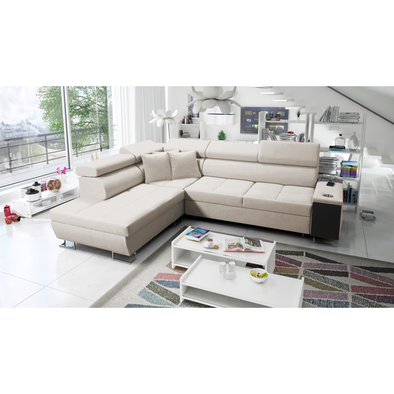 Кутовий диван Orbix VII з функцією сну в тканині Velvet, Ultario Velvet 2979 - елегантність і функціональність в одному!