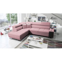 Orbix VII corner sofa with a sleeping function in Velvet fabric, Ultario Velvet 2955 - elegance and functionality in one!