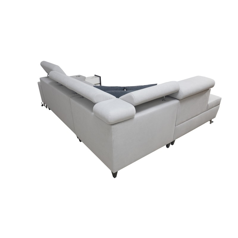 Orbix VII corner sofa with a sleeping function in Velvet fabric, Ultario Velvet 2955 - elegance and functionality in one!