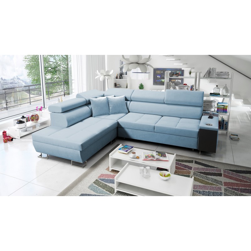 Narożnik Orbix VII z funkcją spania w tkaninie Velvet, Ultario Velvet 2960 - elegancja i funkcjonalność w jednym!