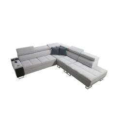 Ecksofa Orbix IX mit Schlaffunktion, verstellbaren Kopfstützen, USB-Anschluss - Geflecht, Sawana 25