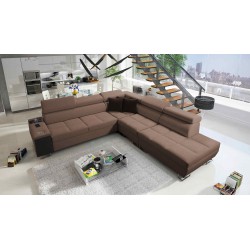 Orbix IX corner sofa with sleeping function, adjustable headrests, USB port - Weave, Sawana 25