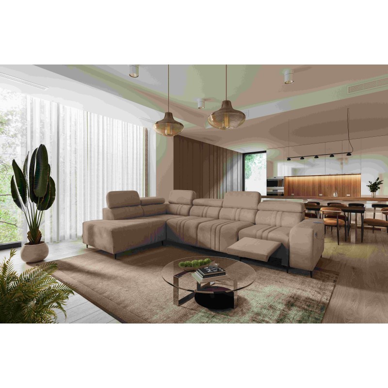 Esquina Verona XI Mix con función para dormir en terciopelo, Vena 14 - Comodidad y Elegancia