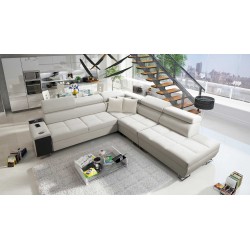 Orbix IX Corner Sofa with Sleeping Function, Adjustable Headrests, USB Port - Velvet, Ultario Velvet 2978