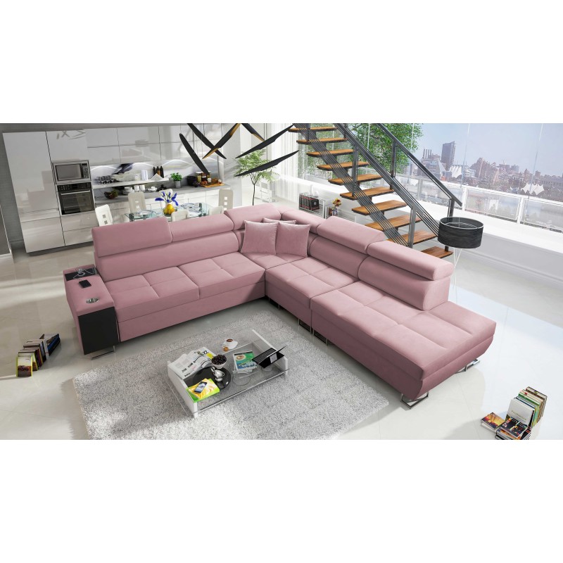 Esquina Orbix IX con función de dormir, reposacabezas ajustables, puerto USB - Velvet, Ultario Velvet 2955