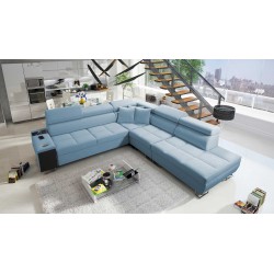 Narożnik Orbix IX z funkcją spania, regulowane zagłówki, port USB - Velvet, Ultario Velvet 2960