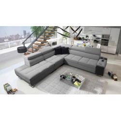 Esquina Orbix IX con función de cama, reposacabezas ajustables, puerto USB - Plecionka, Sawana 21