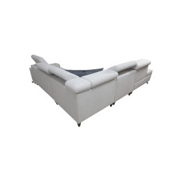 Orbix IX Corner Sofa with Sleeping Function, Adjustable Headrests, USB Port - Plecionka, Sawana 96