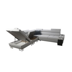 Orbix IX corner sofa with sleeping function, adjustable headrests, USB port - Velvet, Ultario Velvet 2961