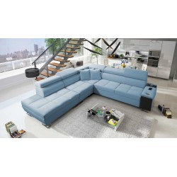 Orbix IX corner sofa with sleeping function, adjustable headrests, USB port - Velvet, Ultario Velvet 2960