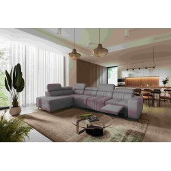 Sofá esquinero Verona XI Mix con función de cama en terciopelo, Vena 8 - Comodidad y Elegancia