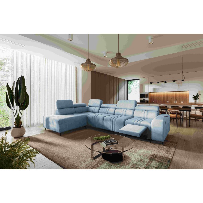 Ecksofa Verona XI Mix mit Schlaffunktion in Velours, Vena 6 - Komfort und Eleganz