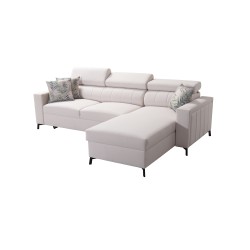 Arco I Maxi Corner Sofa with Velvet, Mono 238: style, functionality, and comfort in one
