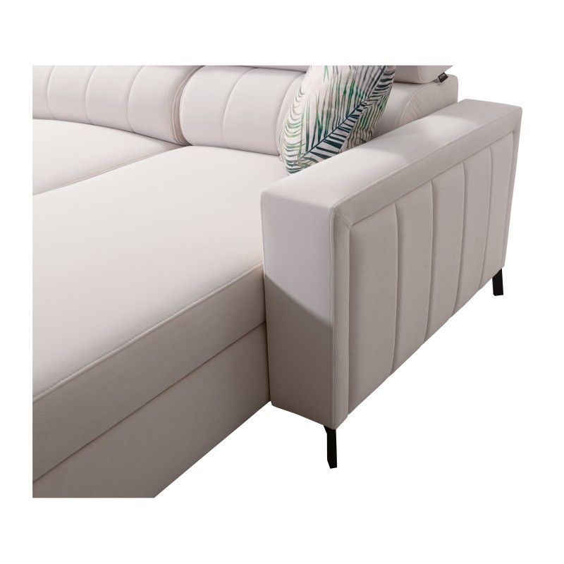 Arco I Maxi Corner Sofa with Velvet, Mono 239: style, functionality, and comfort in one