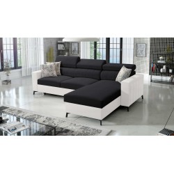 Arco I Maxi Corner Sofa with Woven Fabric, Sawana 14 + Eco-Leather: style, functionality, and comfort in one