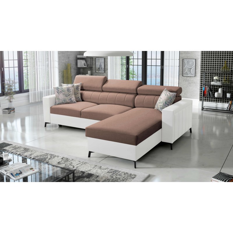 Arco I Maxi Corner Sofa with Plecionka, Sawana 25 + Eco-leather: style, functionality, and comfort in one