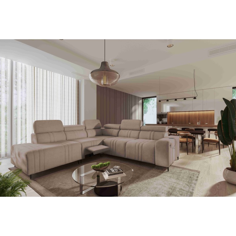 Sofá esquina Verona IX Mix con función de cama y relax | Muebles de terciopelo, Vena 14