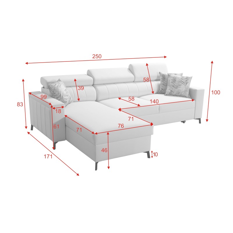 Arco I Mini Corner Sofa with Sleeping Function - Comfort and Functionality in One