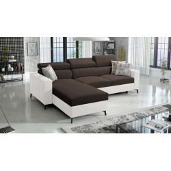 Ecksofa Arco I Maxi mit Flechtwerk, Sawana 26 + Kunstleder: Stil, Funktionalität und Komfort in einem