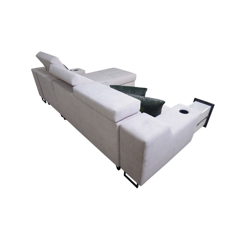 Avanti I Mini Ecksofa mit Schlaffunktion und Lampe mit USB-Anschluss Stoff Whisper 5