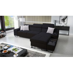 Ecksofa Avanti I mini mit Schlaffunktion und Lampe mit USB-Anschluss, Stoff Sawana 14