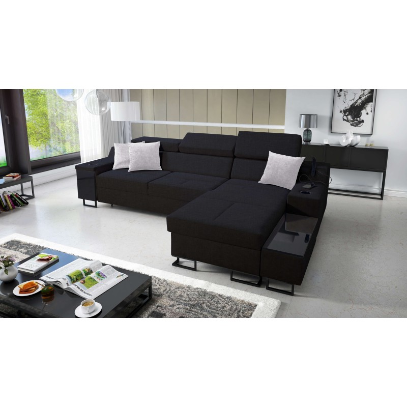 Avanti I mini corner sofa with a sleeping function and a lamp with USB port, fabric Sawana 14