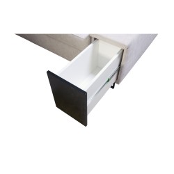 Avanti I mini Ecksofa mit Schlaffunktion und Lampe mit USB-Anschluss Stoff Whisper 11 + Kunstleder