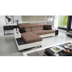 Esquina Avanti I mini con función de dormir y lámpara con puerto USB tela Whisper 25 + Ecocuero