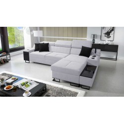 Avanti I Maxi corner sofa with sleeping function and lamp with USB port, fabric Sawana 84