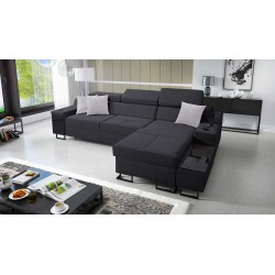 Ecksofa Avanti I Maxi mit Schlaffunktion und Lampe mit USB-Anschluss, Stoff Sawana 96