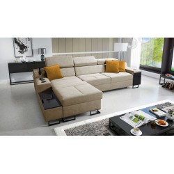 Ecksofa Avanti I maxi mit Schlaffunktion und Lampe mit USB-Anschluss, Stoff Whisper 3