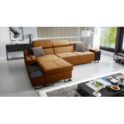 Ecksofa Avanti I Maxi mit Schlaffunktion und Lampe mit USB-Anschluss Stoff Whisper 9