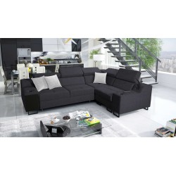 Ecksofa Avanti II mit Schlaffunktion und Lampe mit USB-Anschluss, Stoff Sawana 96